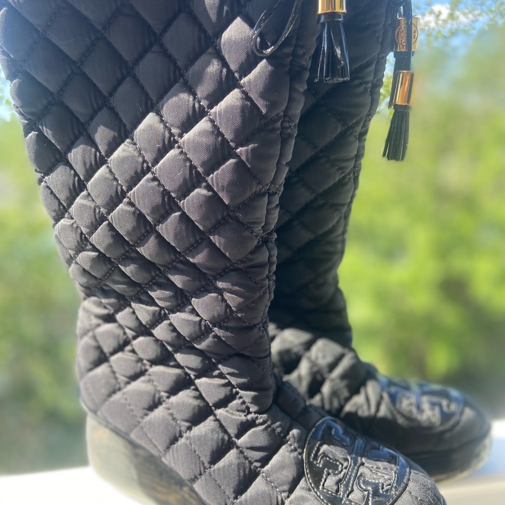 Tory Burch Quilted Knee-High Boots